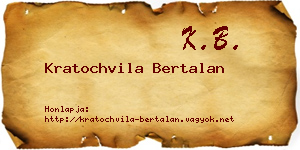 Kratochvila Bertalan névjegykártya