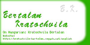 bertalan kratochvila business card